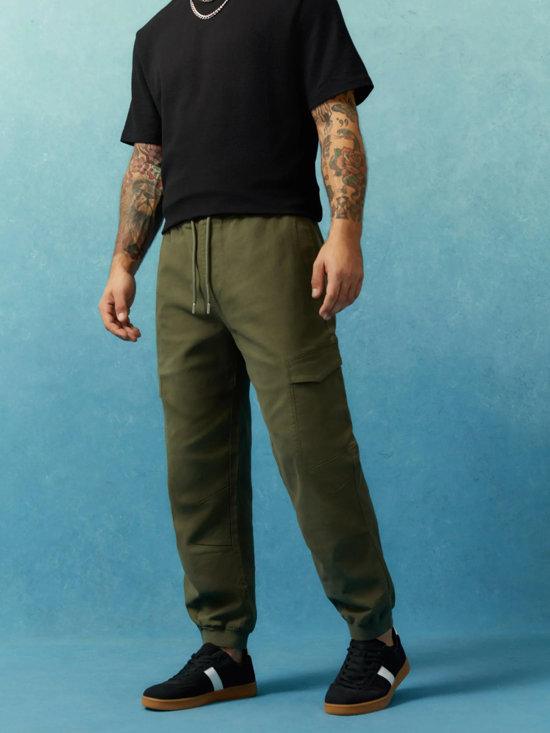 Bas De Jogging Cargo Stretch à Coupe Décontractée