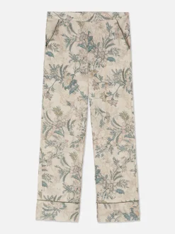 Bas De Pyjama En Satin à Fleurs