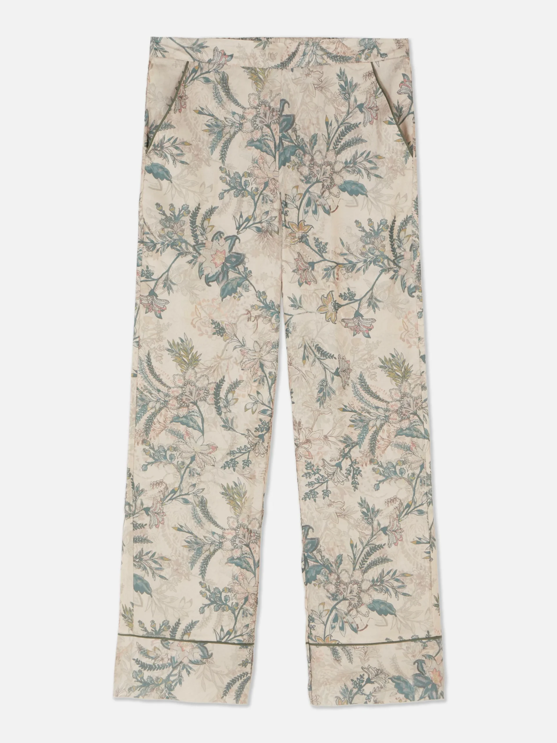 Bas De Pyjama En Satin à Fleurs