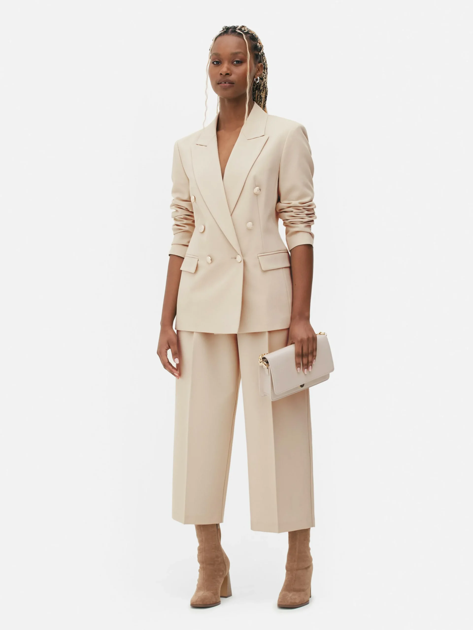 Blazer à Boutonnage Croisé Avec Bouton Métallisé