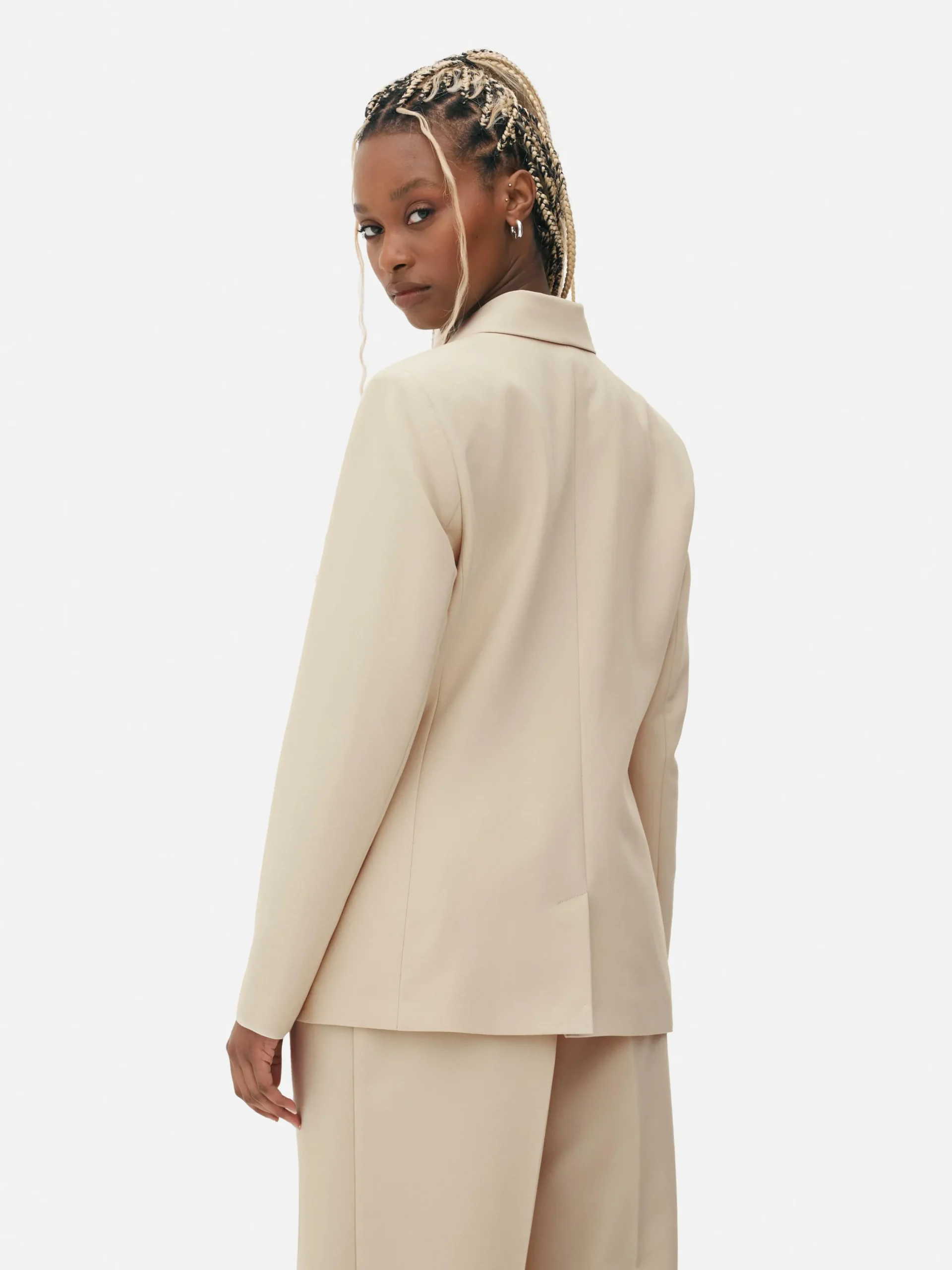 Blazer à Boutonnage Croisé Avec Bouton Métallisé