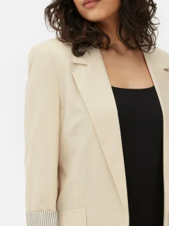 Blazer Ajusté à Effet Bord à Bord