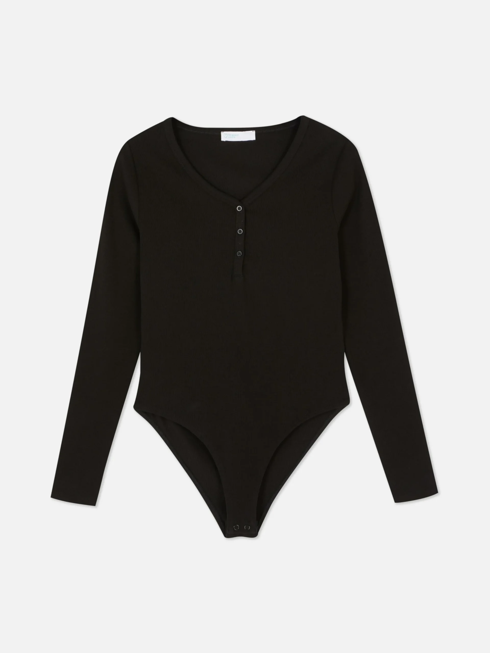 Body Façon T-shirt Boutonné à Manches Longues