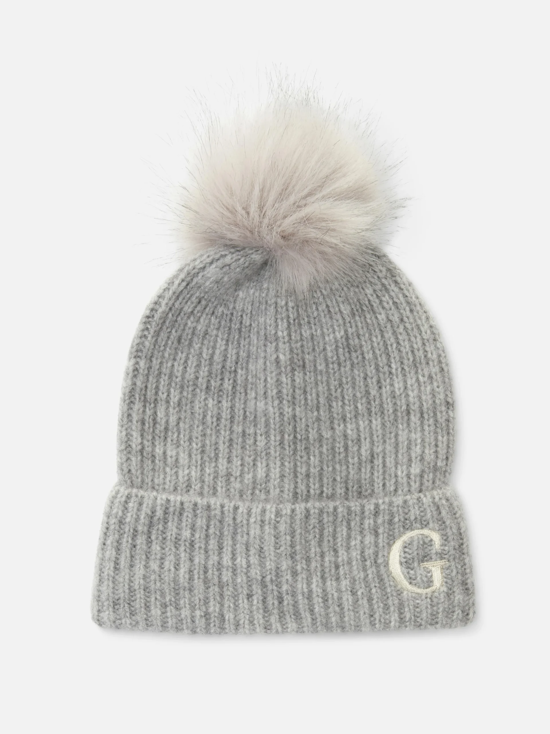 Bonnet à Pompon Avec Initiale Brodée