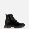 Bottes En Simili Cuir Verni à Semelles Scintillantes