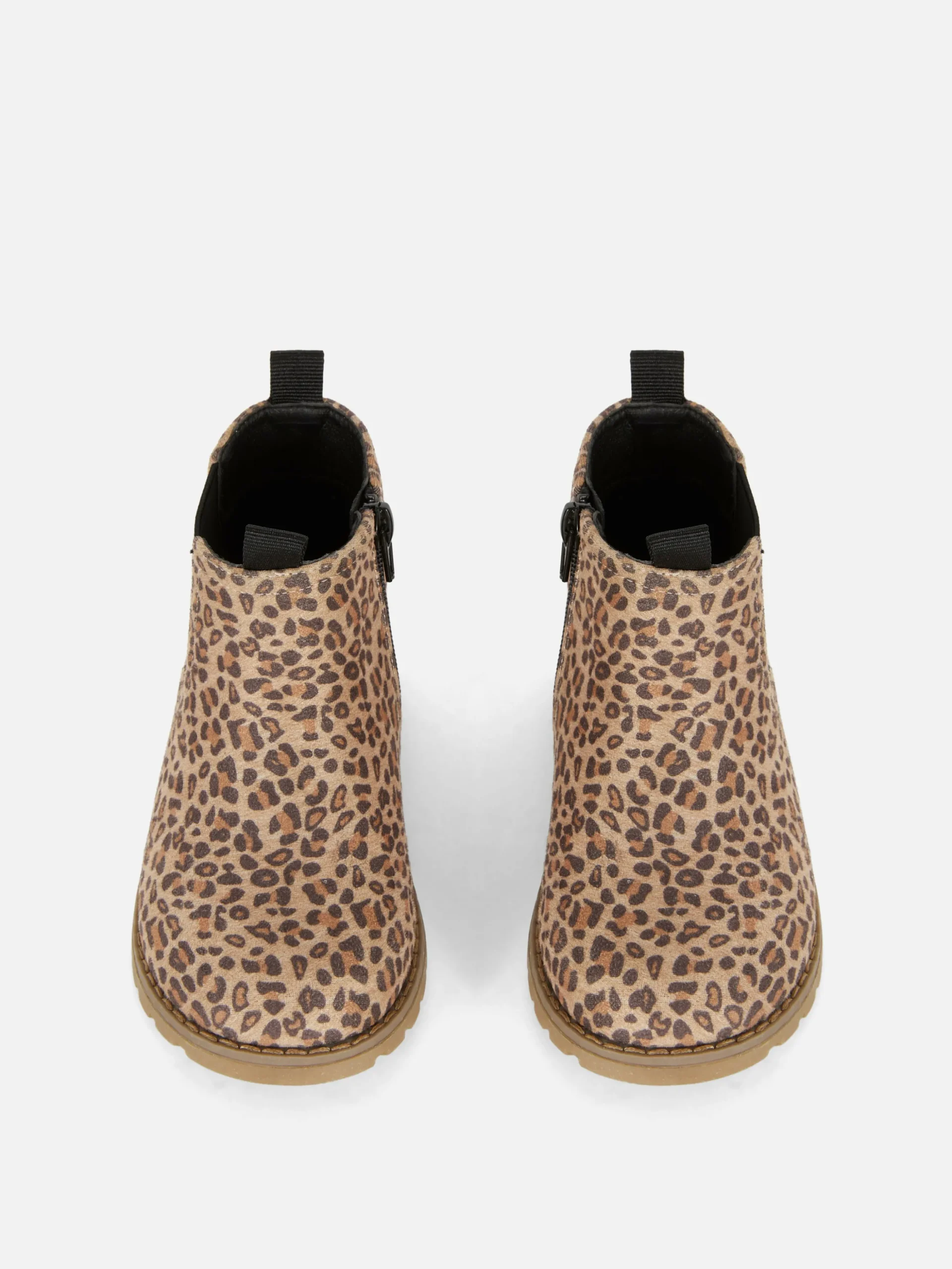 Bottines Zippées à Motif Léopard