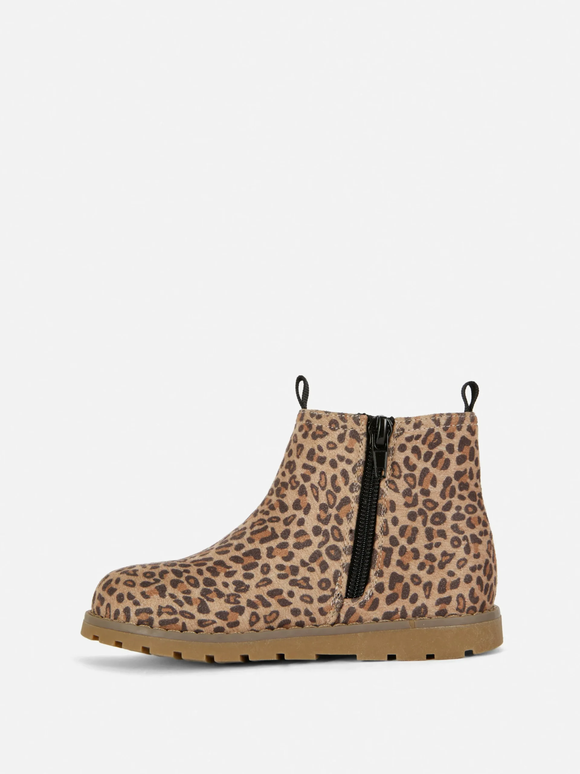 Bottines Zippées à Motif Léopard