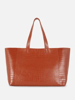 Cabas Extra Large En Imitation Croco