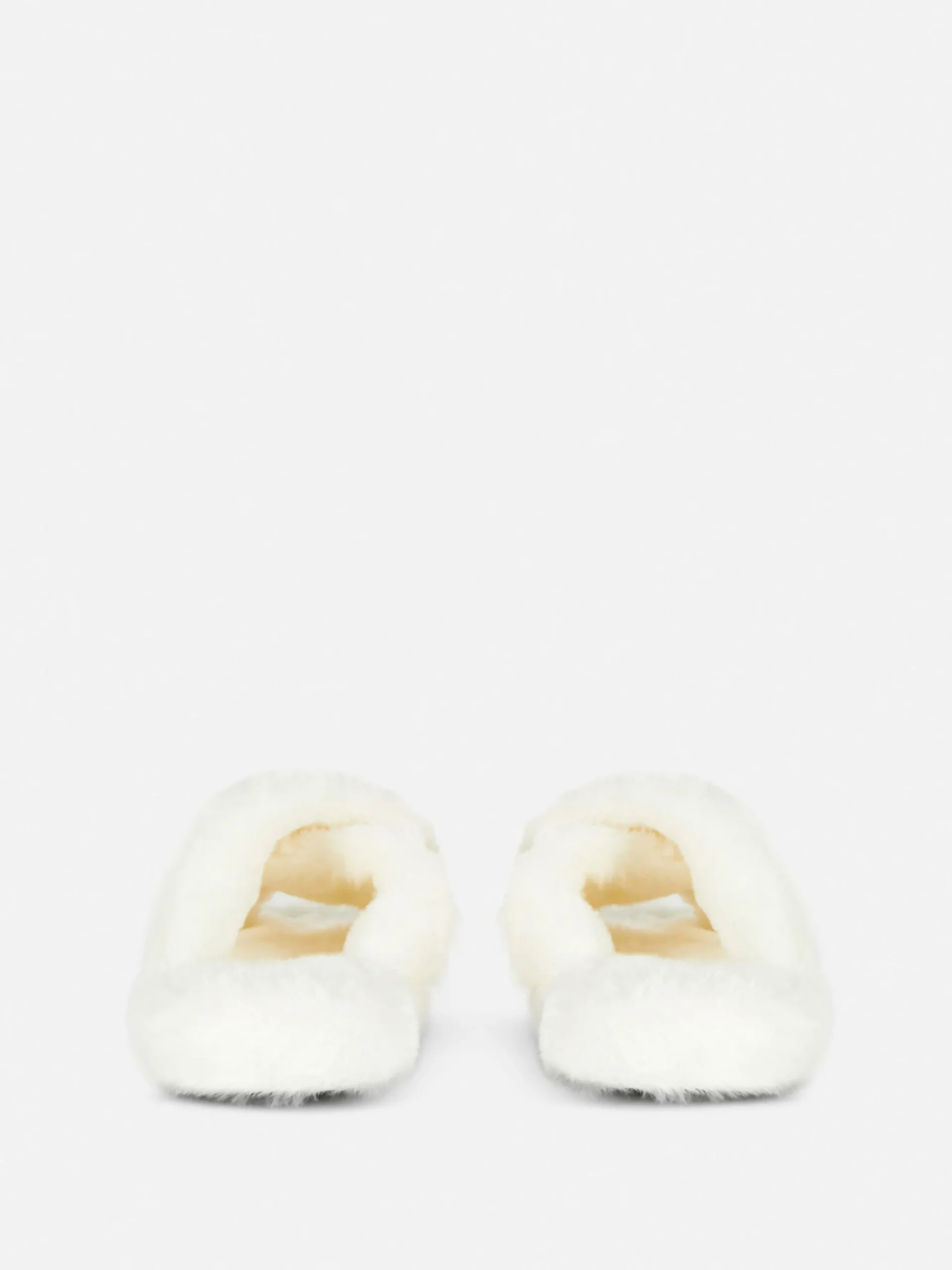 Chaussons En Fausse Fourrure à Brides Croisées