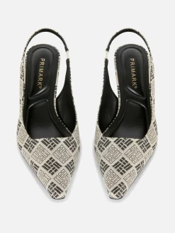 Chaussures à Talon Ouvert Et Motif Géométrique