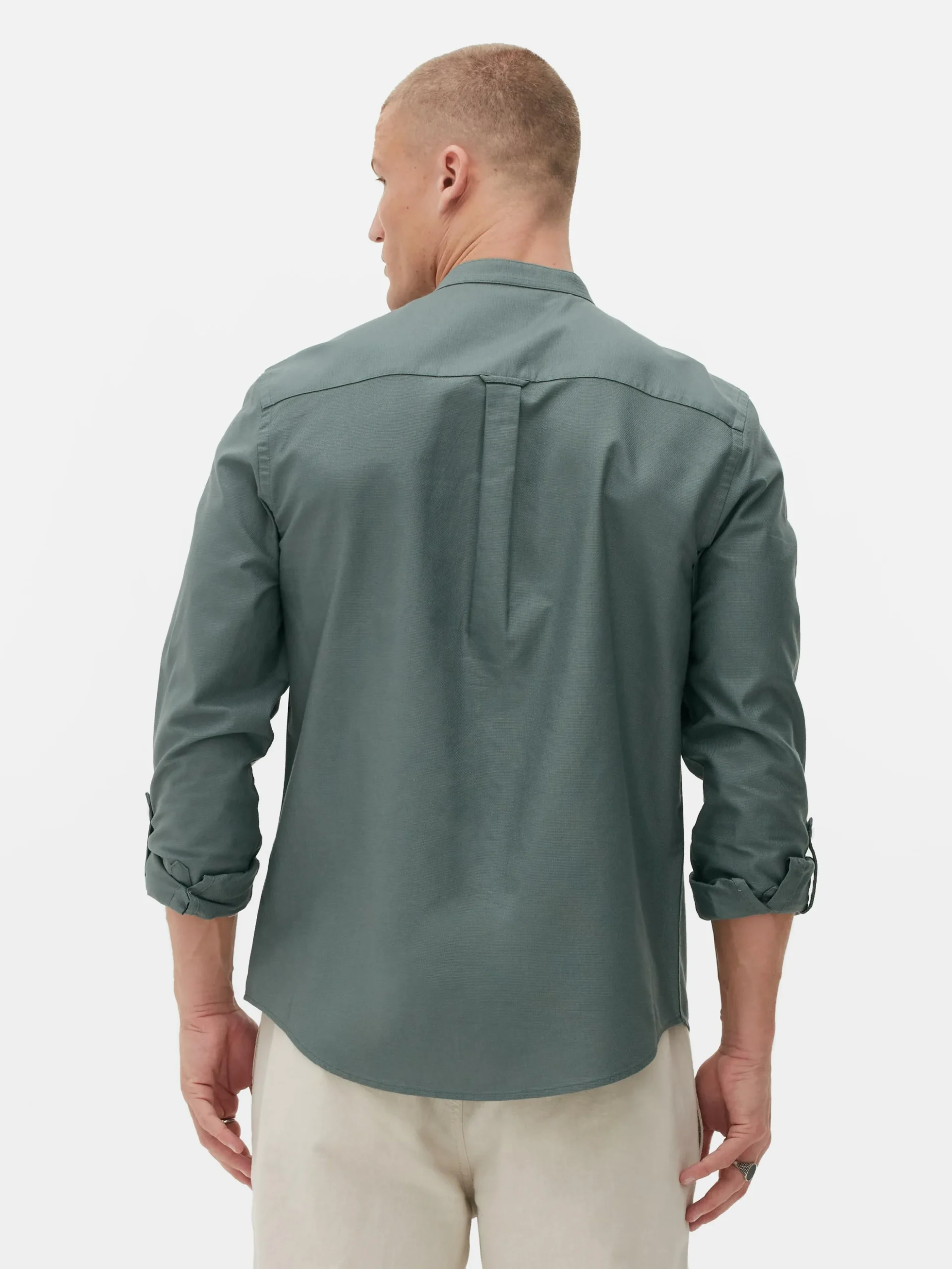 Chemise Boutonnée à Manches Retroussées