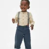 Chemise Boutonnée Et Pantalon Avec Bretelles