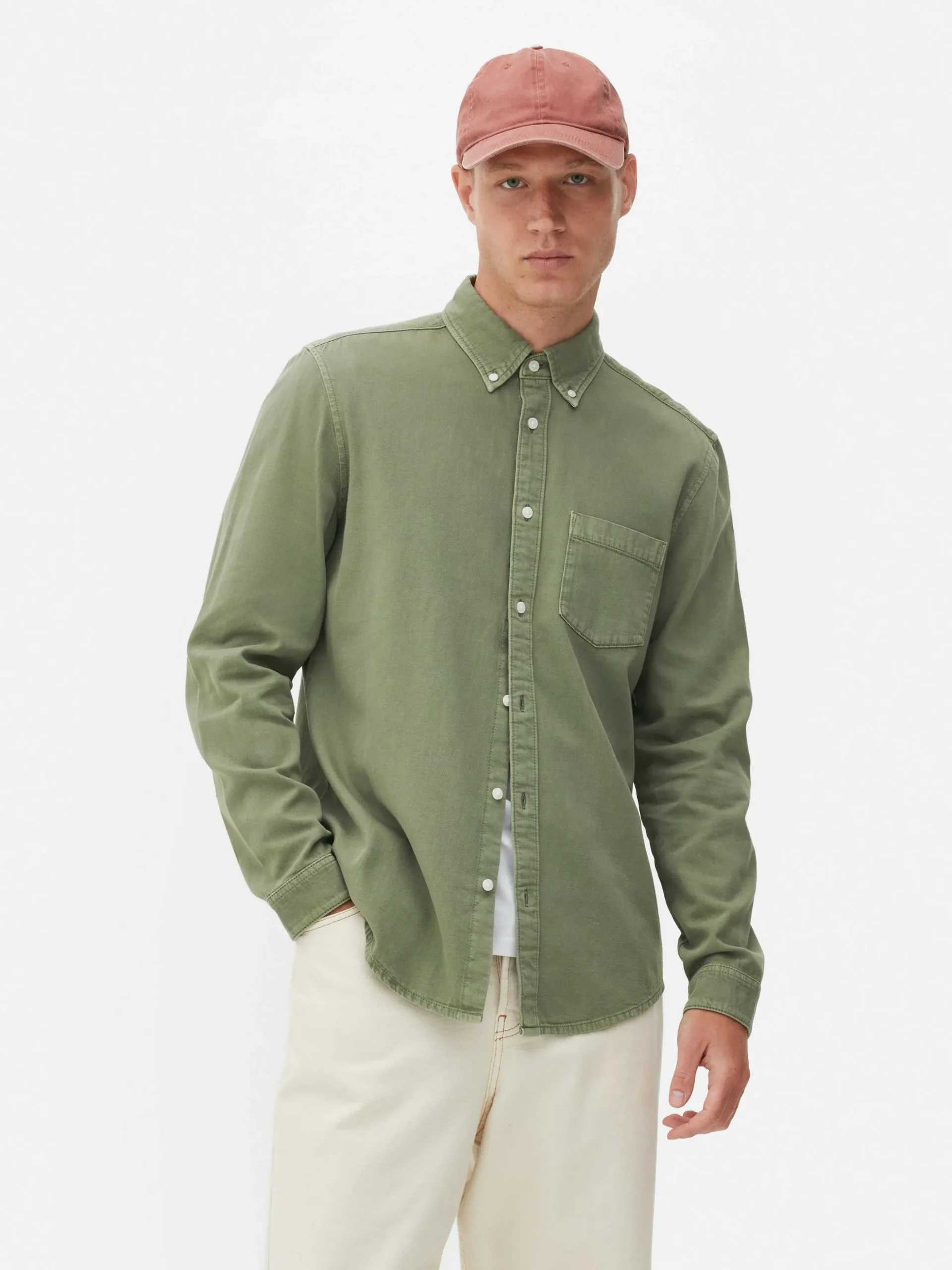 Chemise En Sergé De Coton à Manches Longues