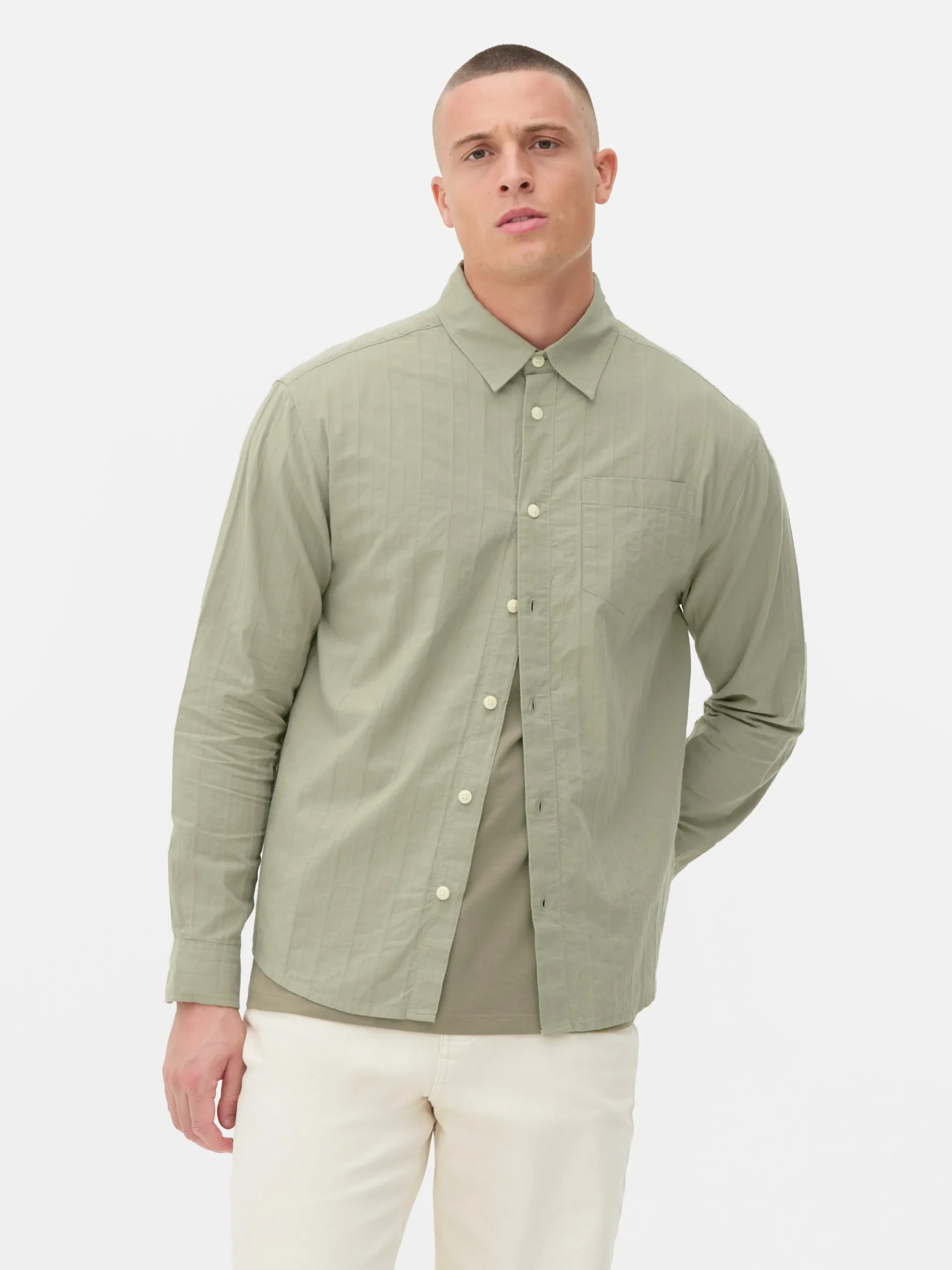 Chemise Jacquard à Manches Longues