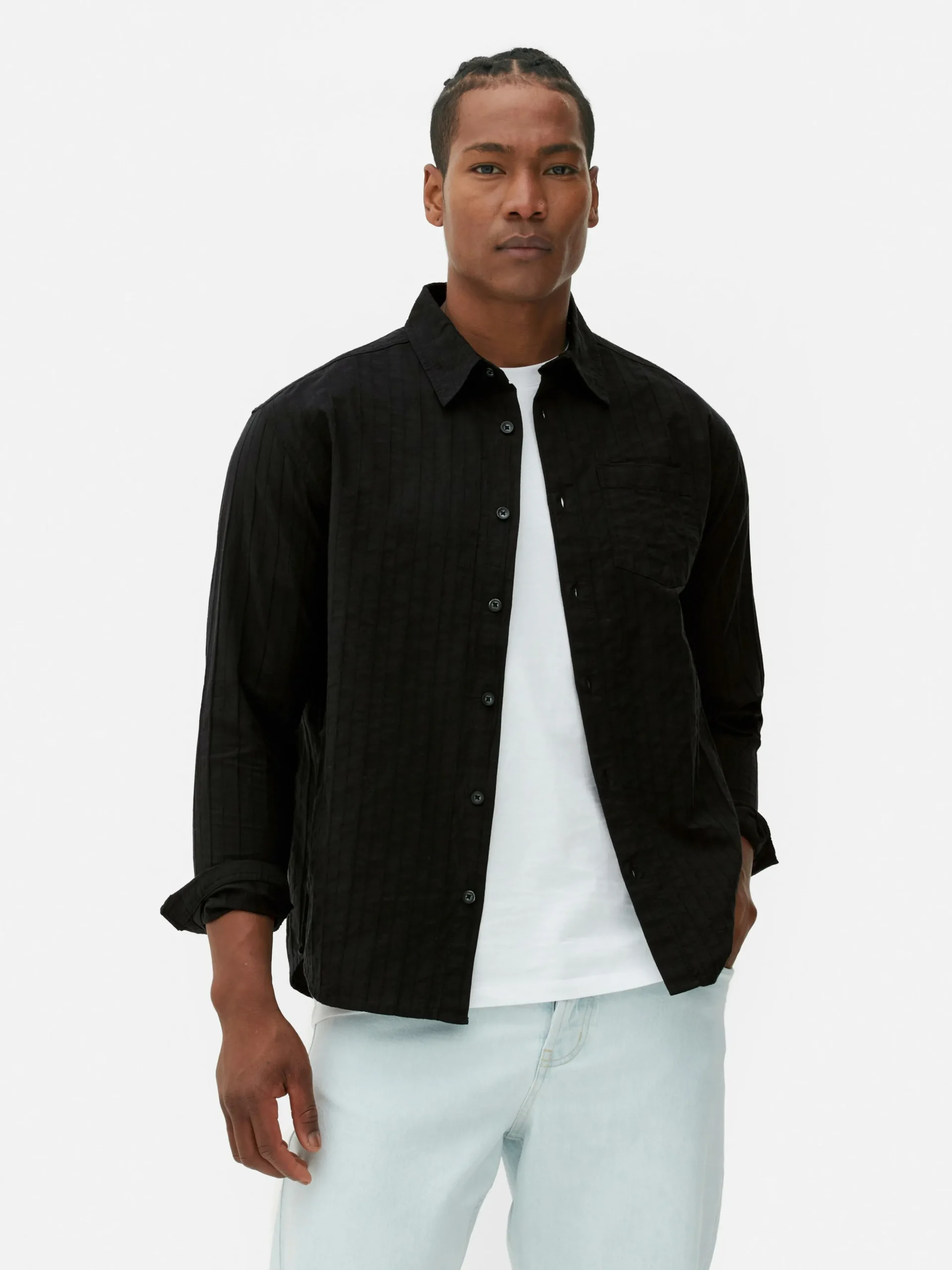 Chemise Jacquard à Manches Longues