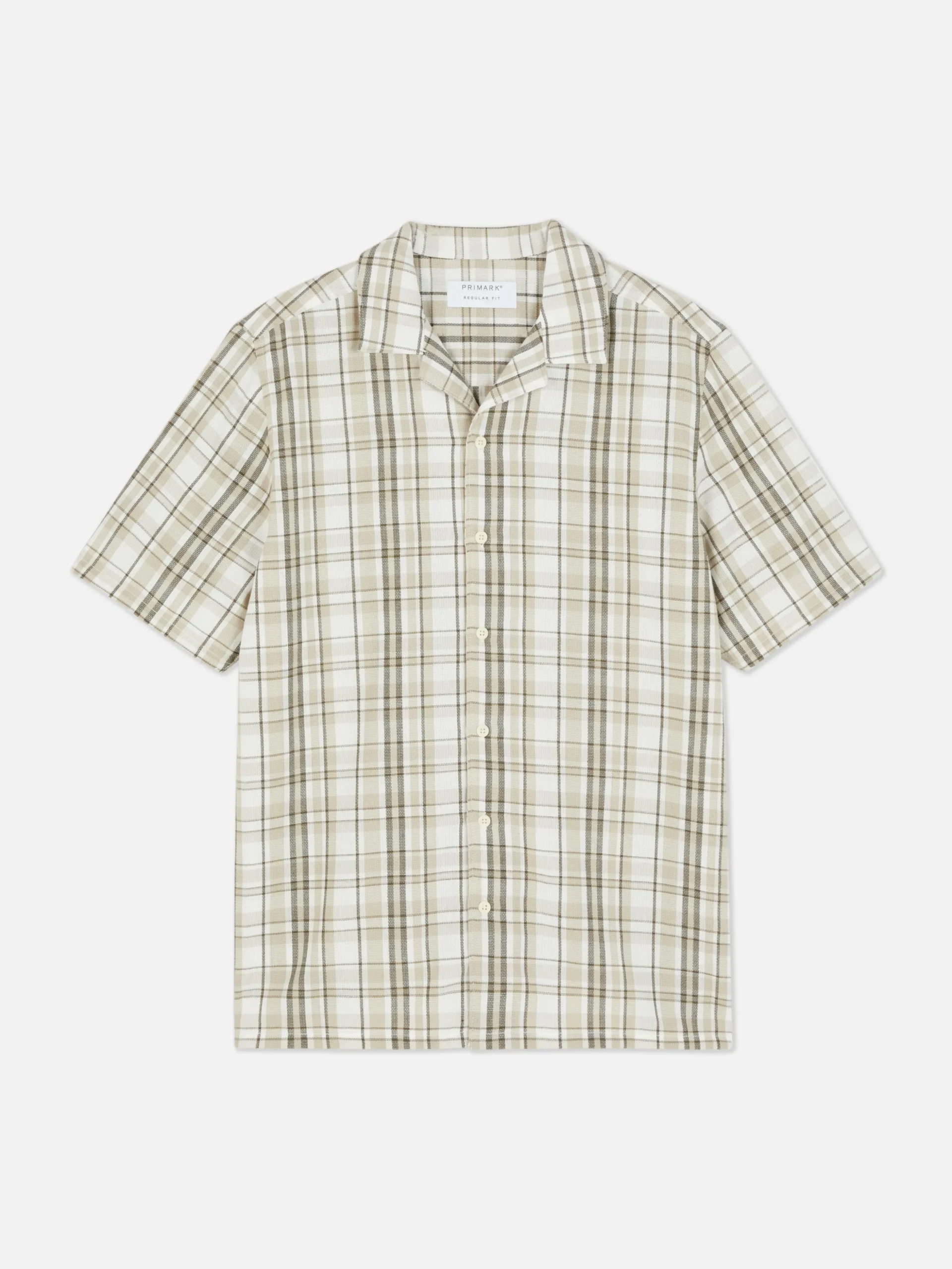 Chemise Texturée à Carreaux Et à Manches Courtes