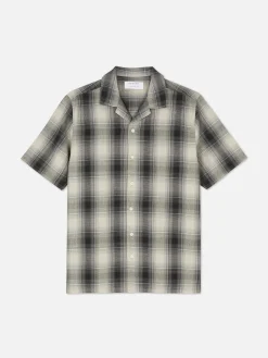 Chemise Texturée à Carreaux Et à Manches Courtes