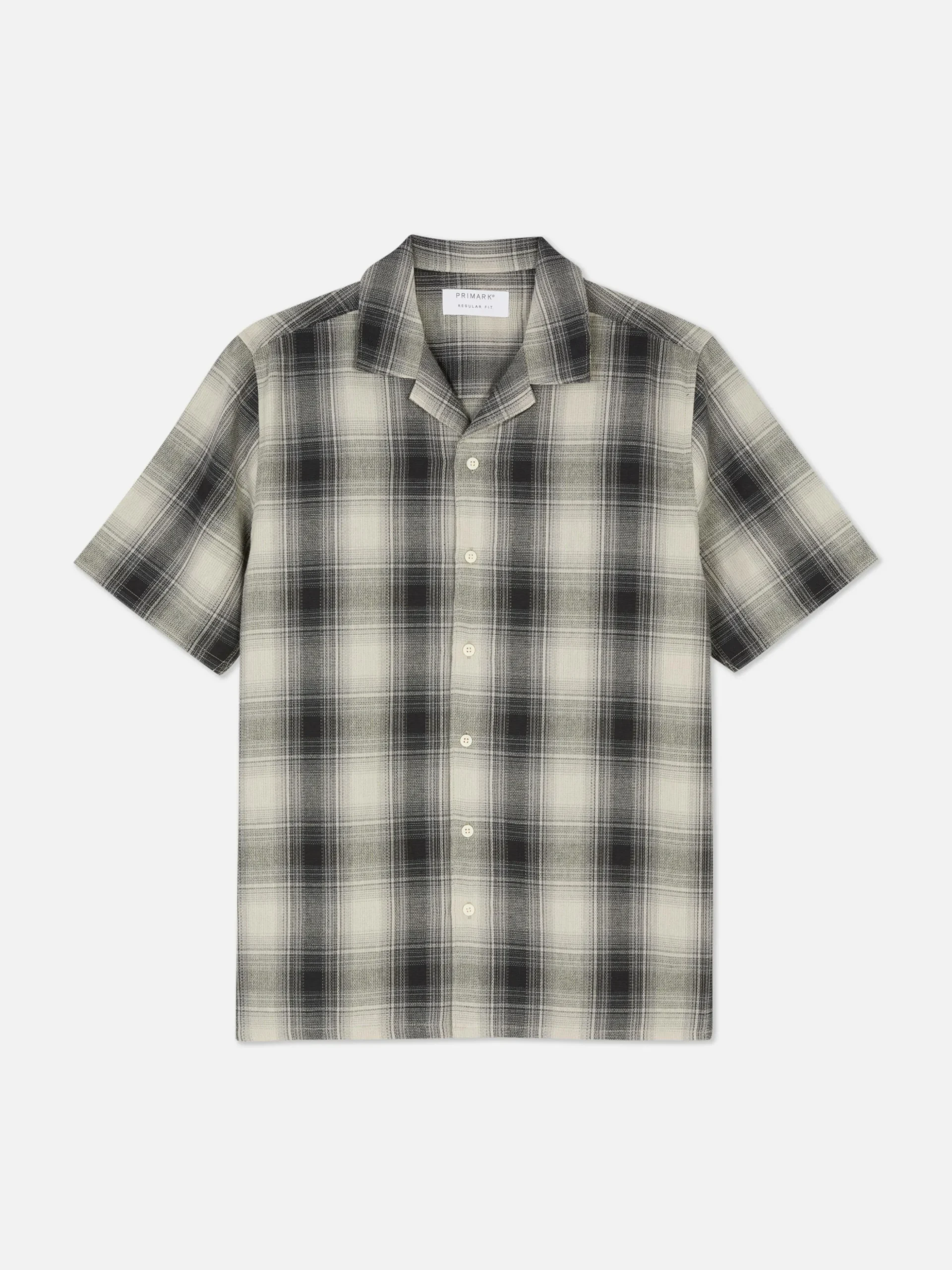 Chemise Texturée à Carreaux Et à Manches Courtes