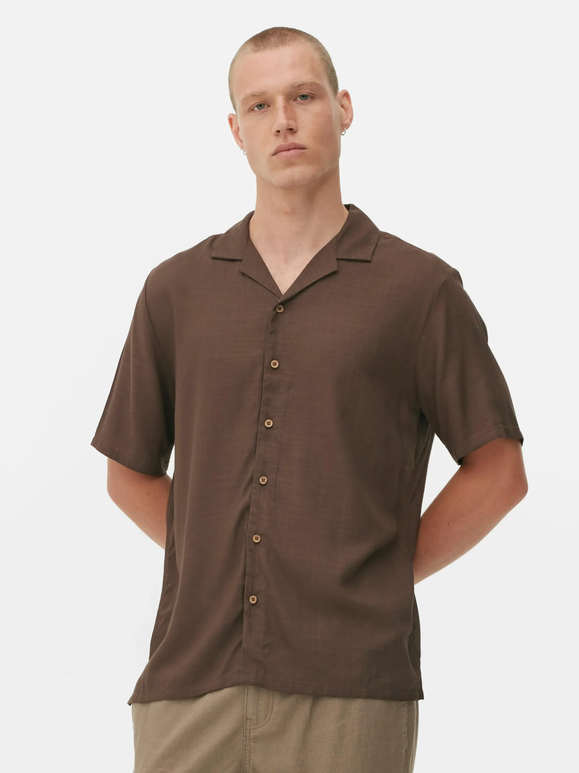 Chemise Texturée à Manches Courtes