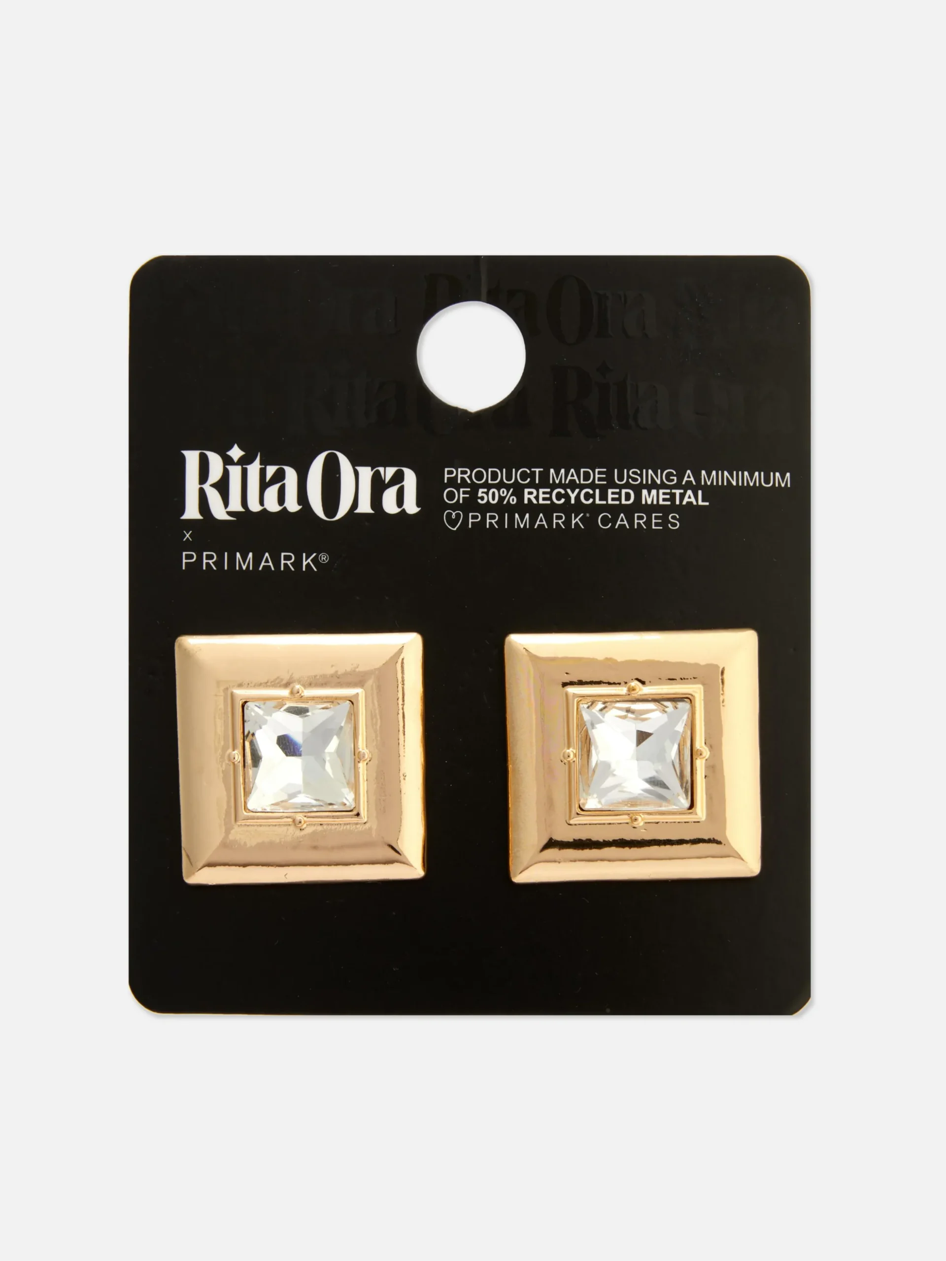 Clous D'oreilles Carrés à Fausses Gemmes Rita Ora