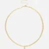 Collier Chaîne Serpent Avec Initiale En Strass