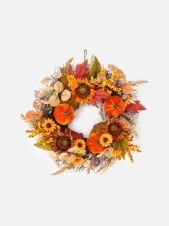 Couronne Automnale Avec Feuilles Artificielles