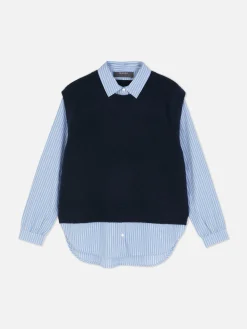 Débardeur Chemise 2-en-1 Superposé