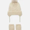 Ensemble Bonnet Et Moufles En Maille Torsadée