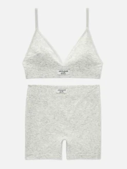 Ensemble Détente Short Et Brassière à Bretelles Côtelés