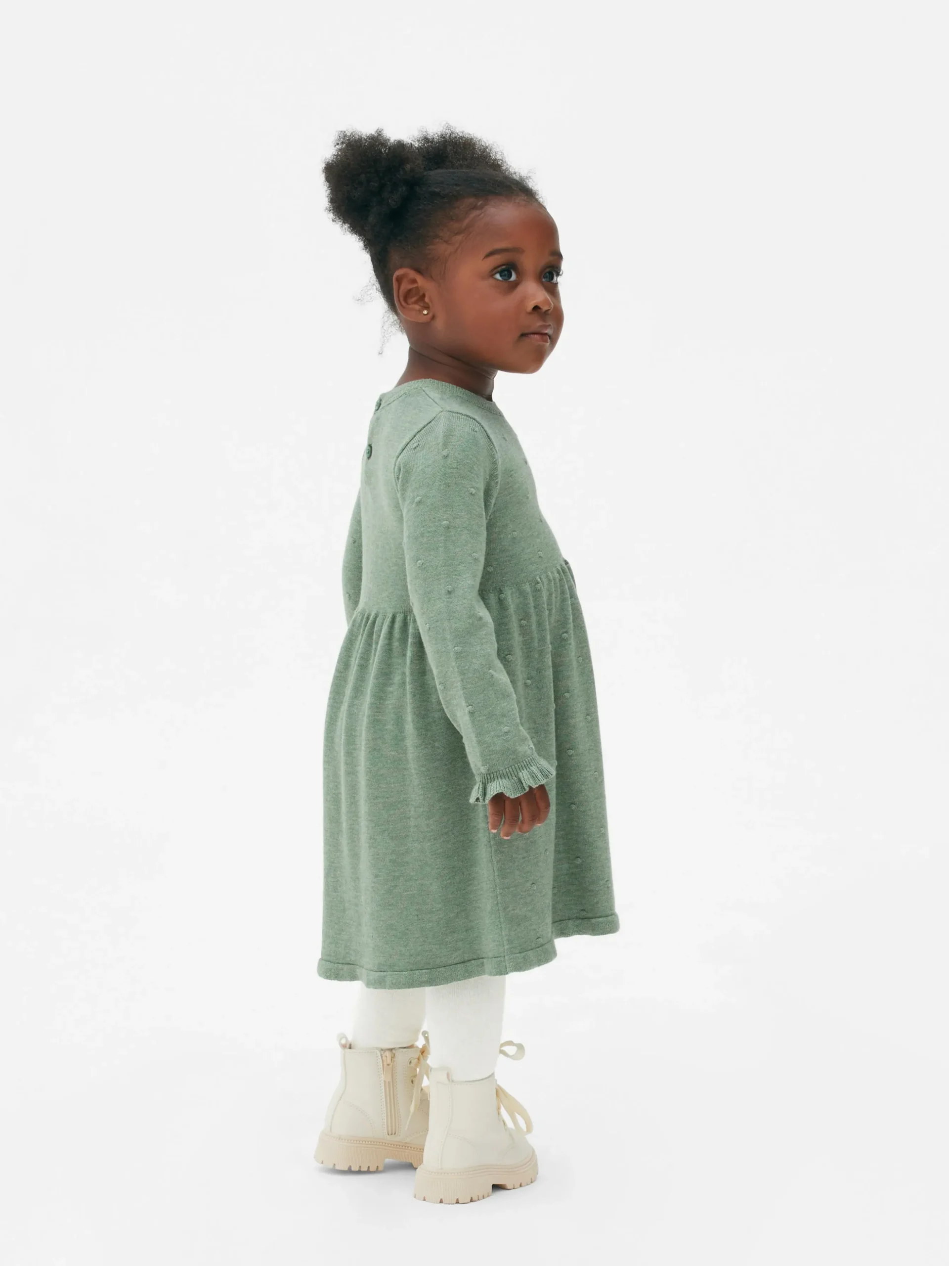 Ensemble Robe En Maille à Pois Et Collants