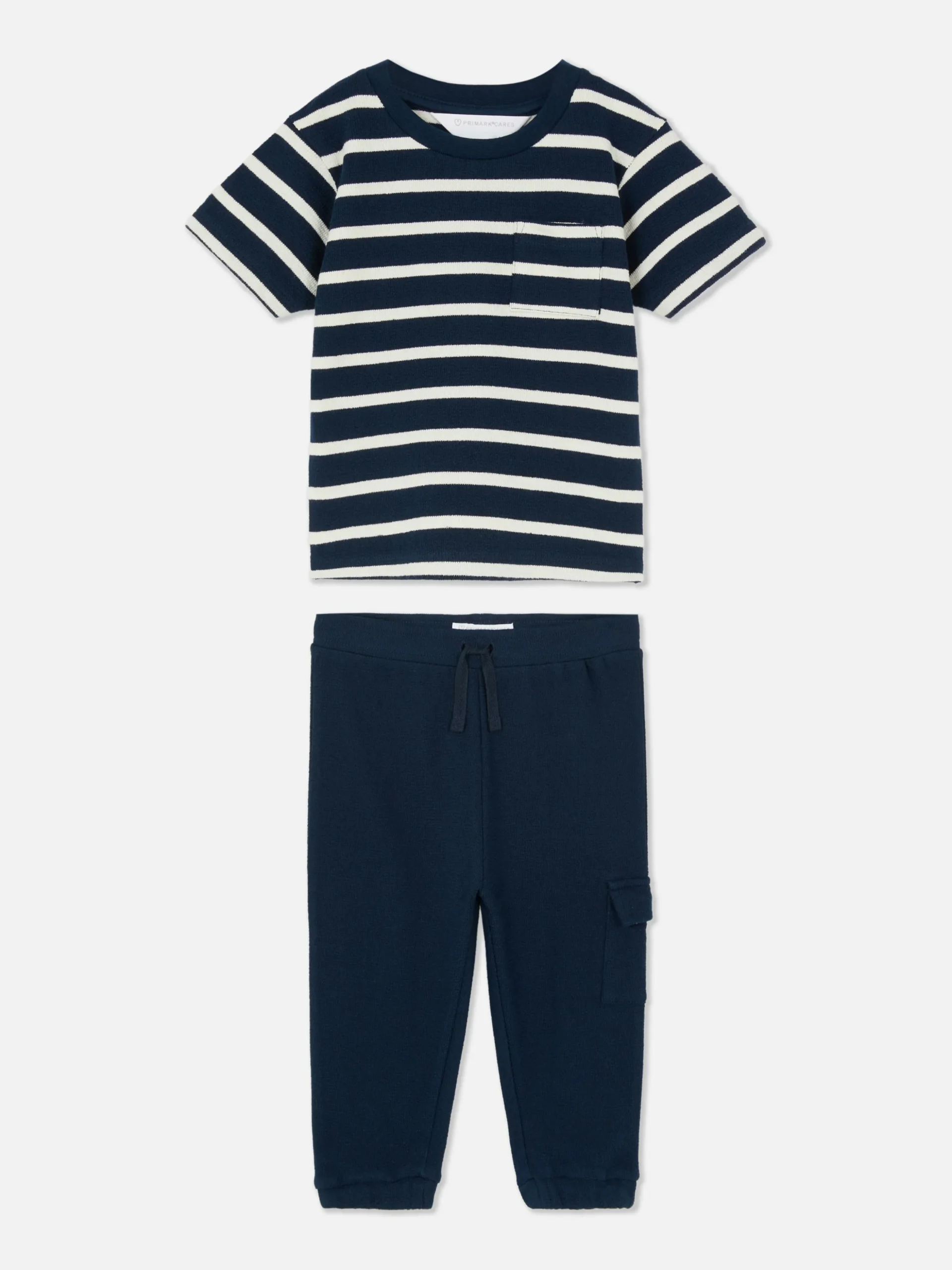 Ensemble T-shirt Rayé Et Bas De Jogging à Revers