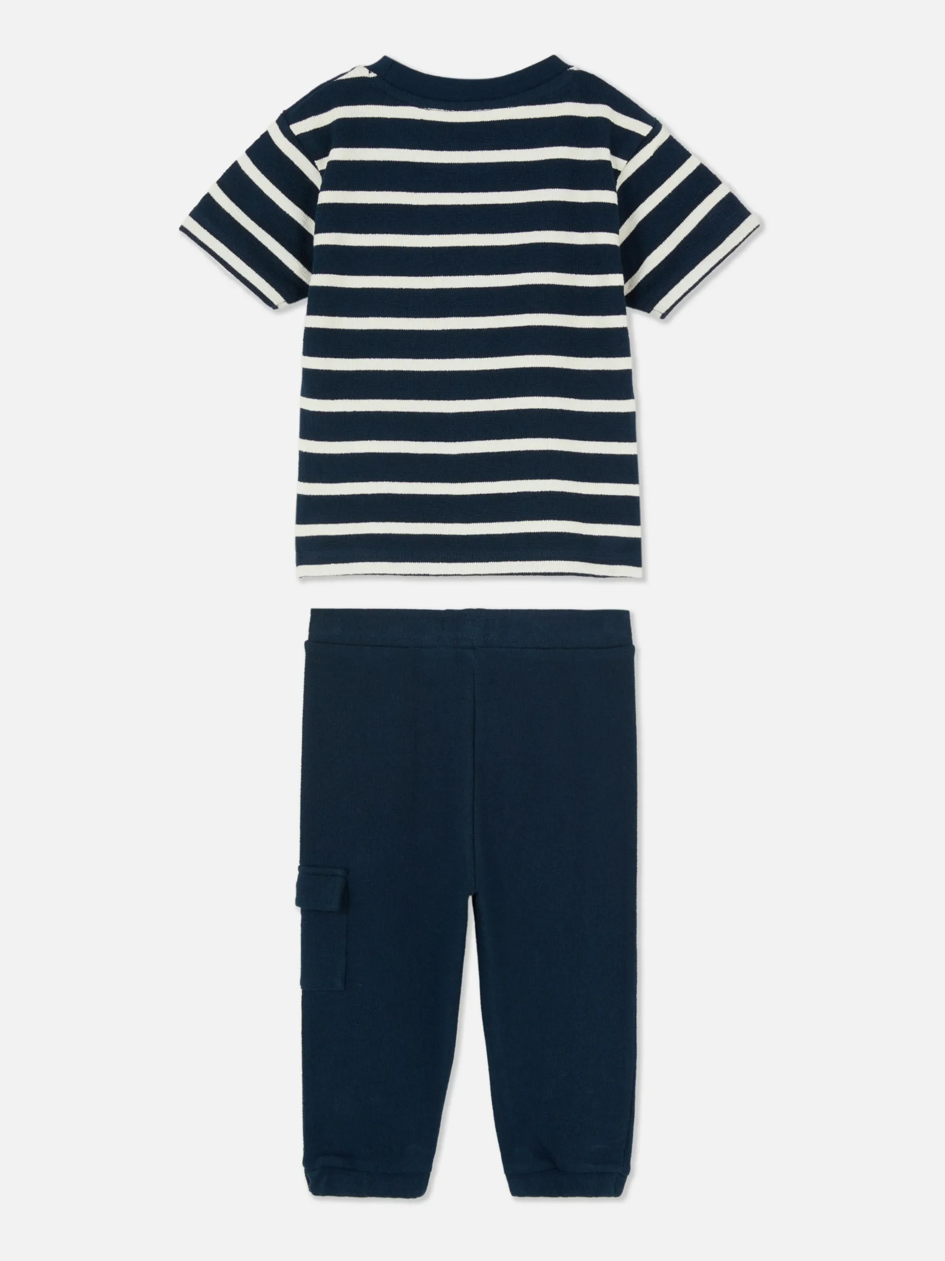 Ensemble T-shirt Rayé Et Bas De Jogging à Revers