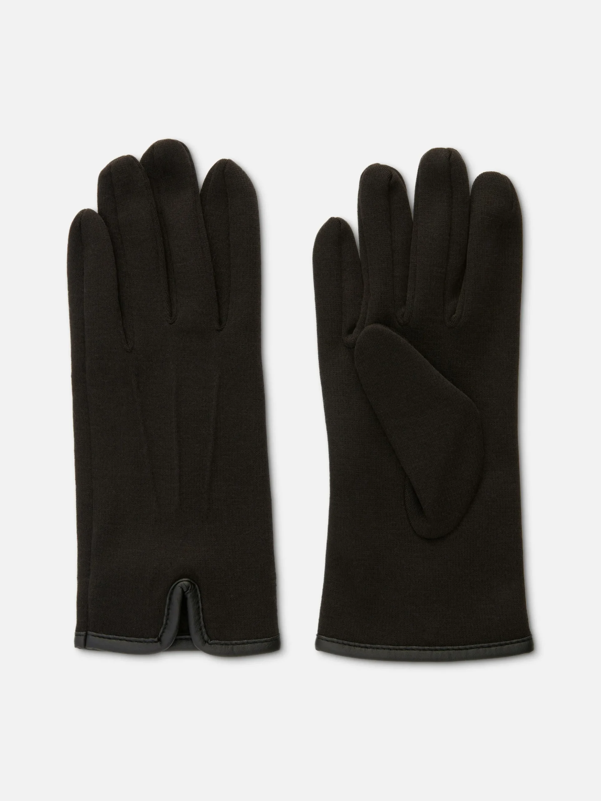 Gants En Maille Point De Rome à Finitions En Simili Cuir