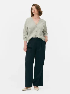 Gilet Boyfriend En Maille à Col En V