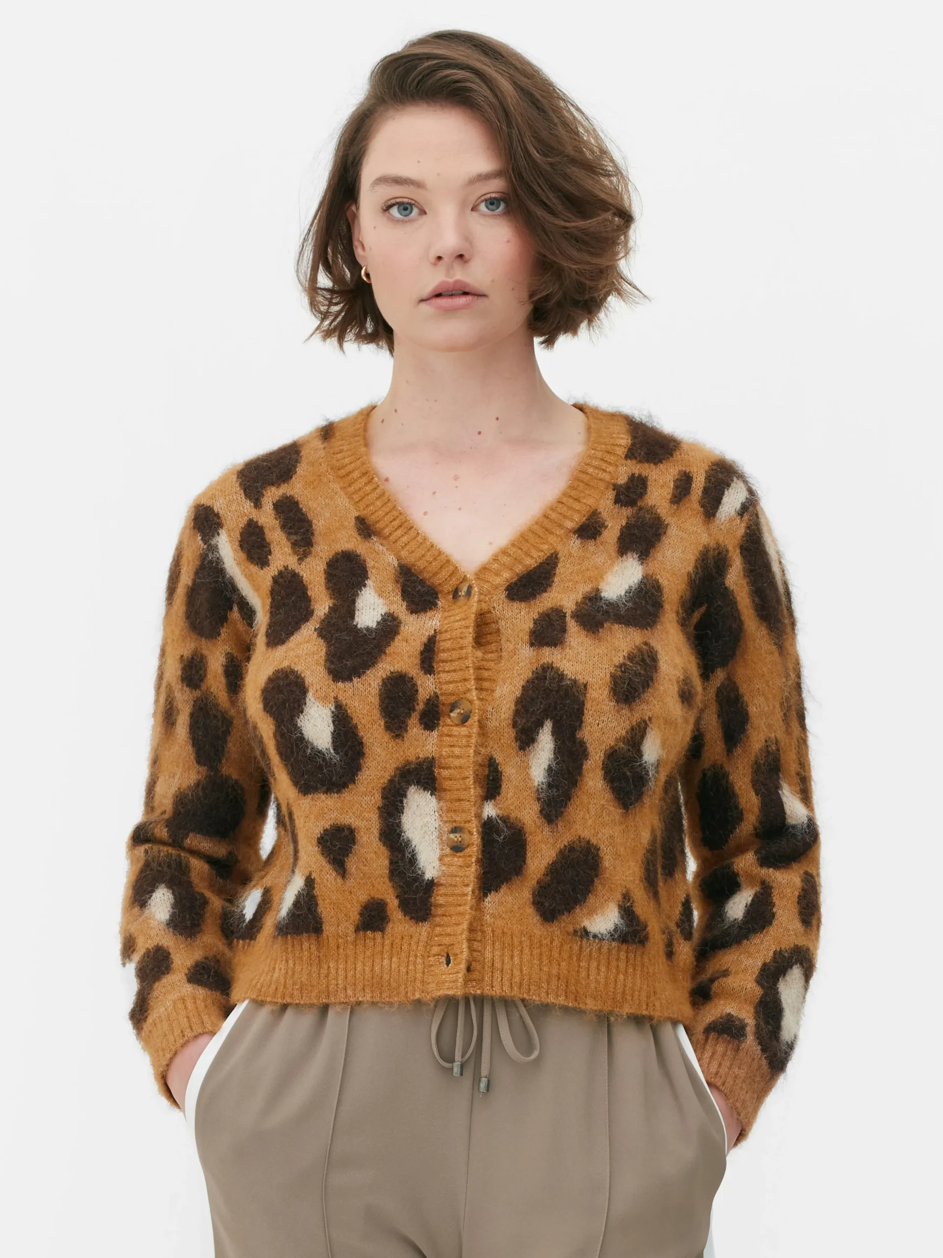 Gilet Court à Motif Léopard