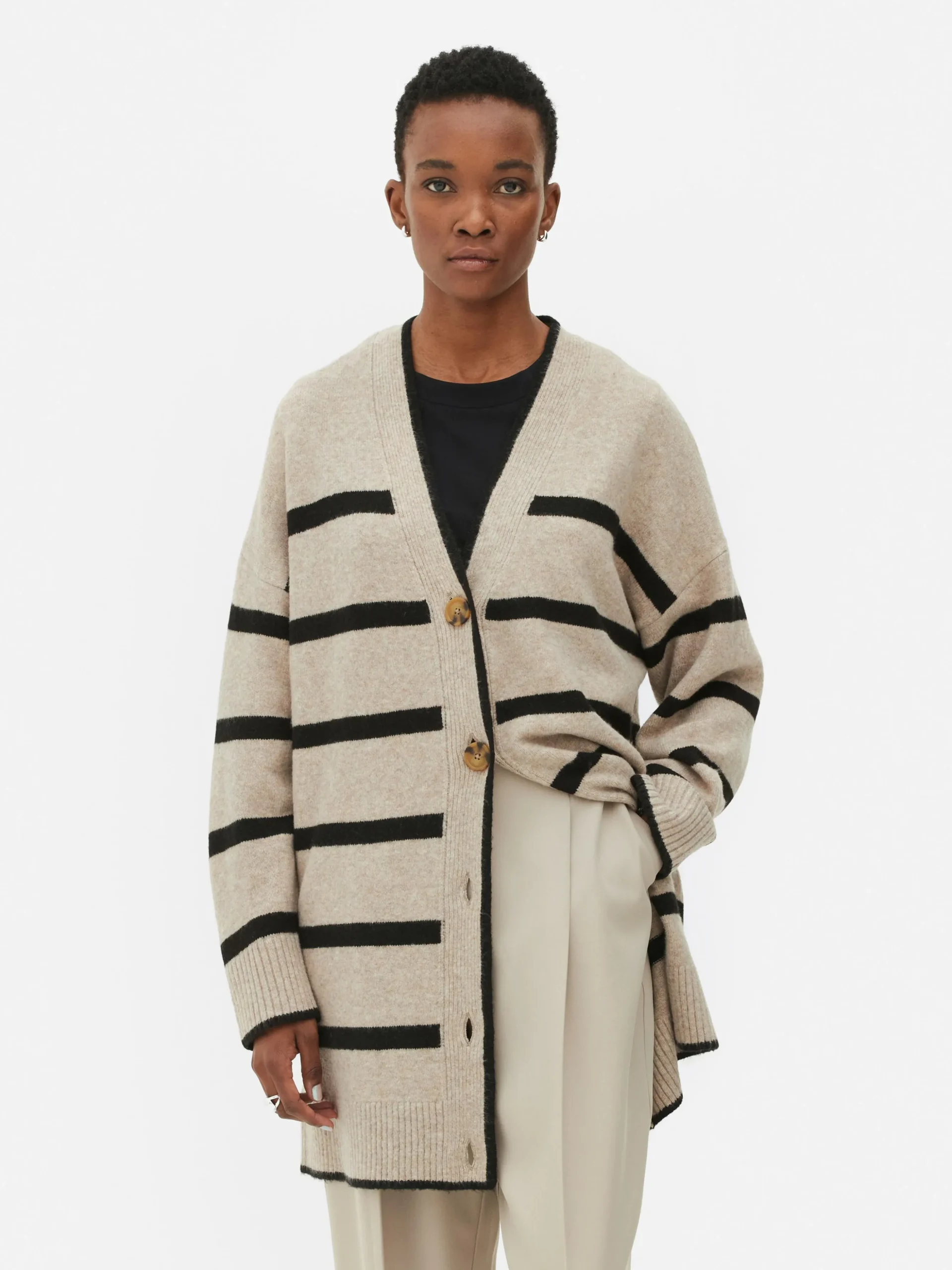 Gilet Long à Rayures