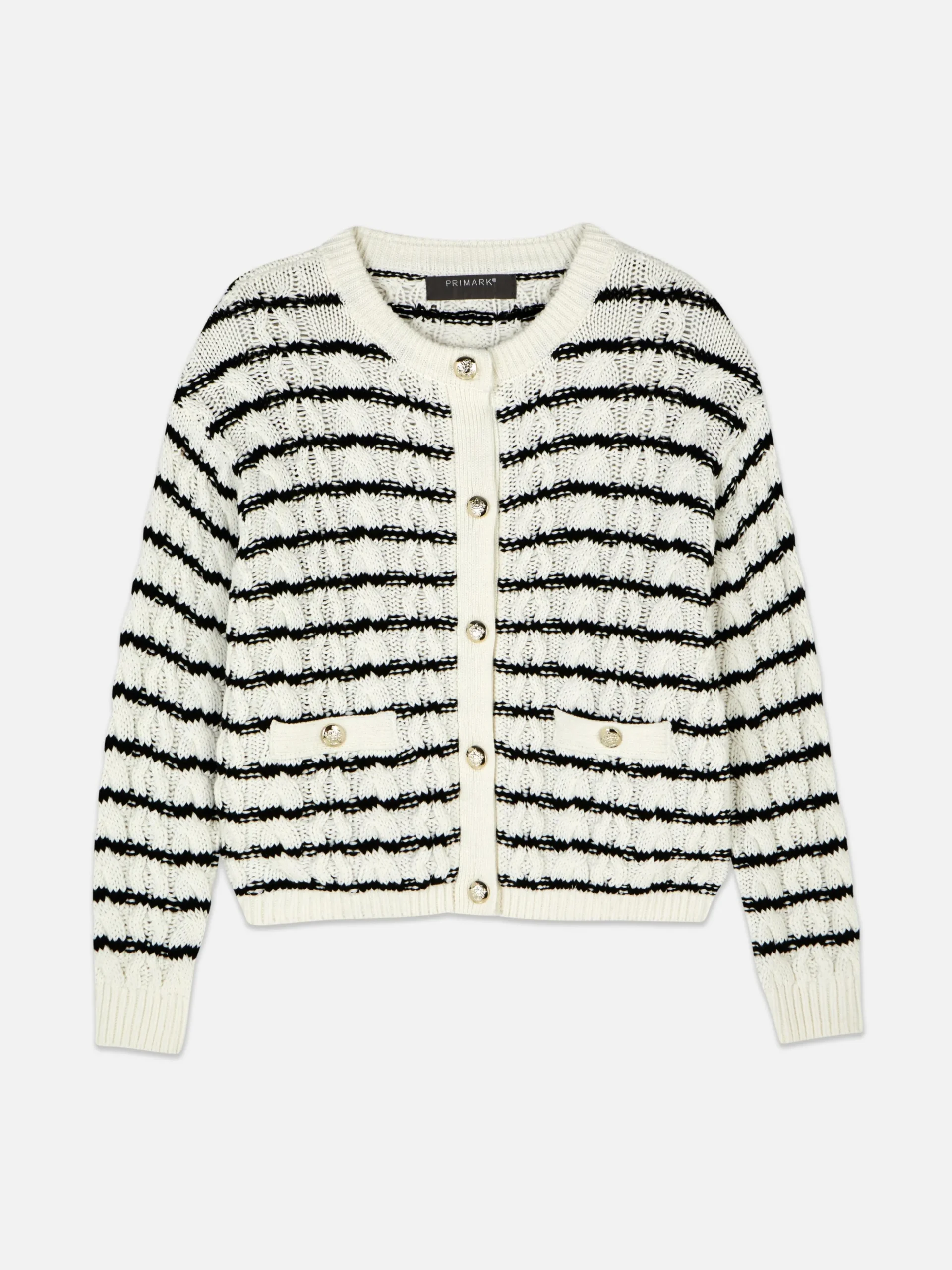 Gilet Rayé En Maille Torsadée