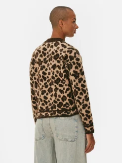 Gilet Style Blouson Bomber à Motif Léopard