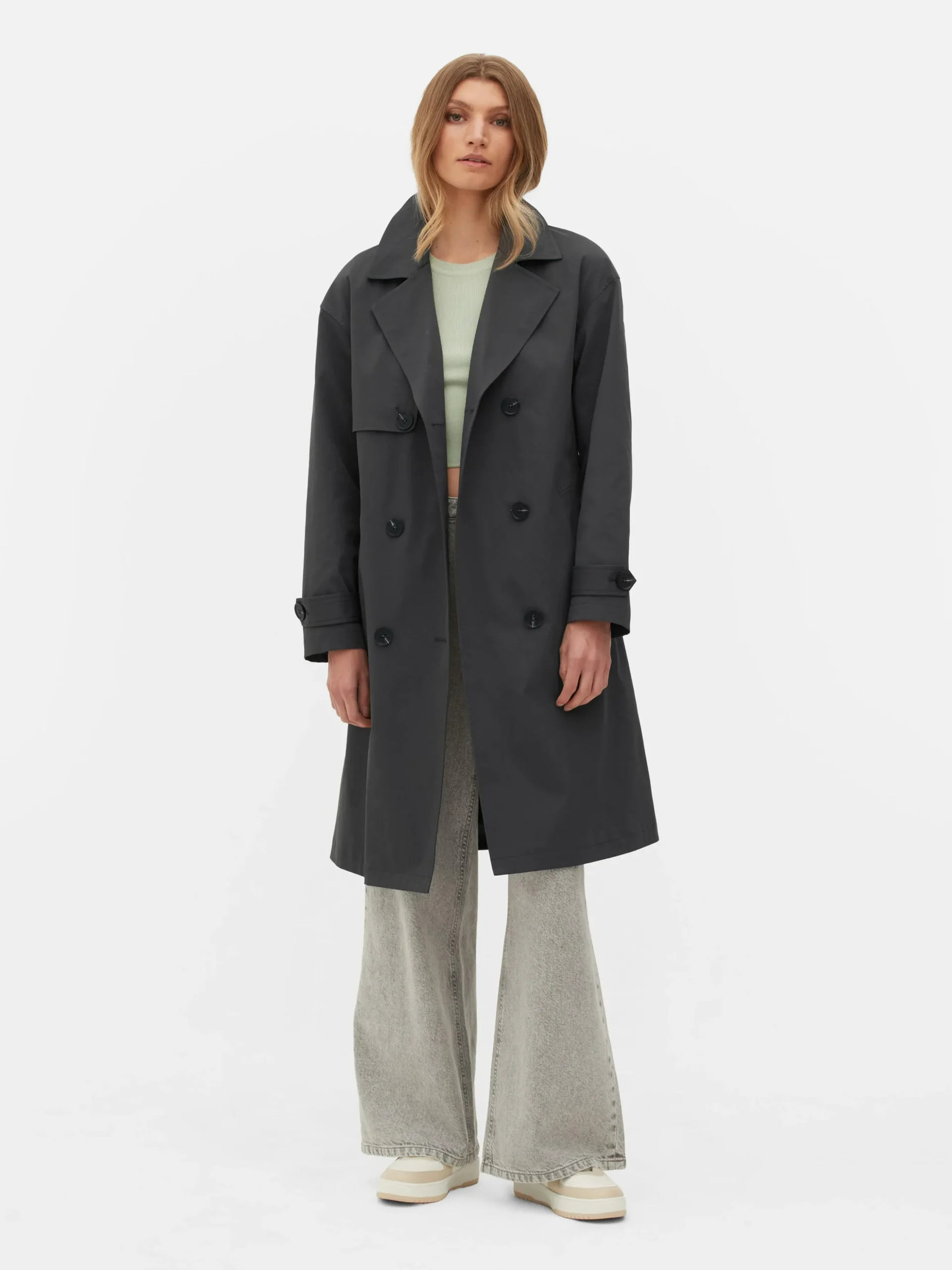Imperméable à Double Boutonnage Et Ceinture