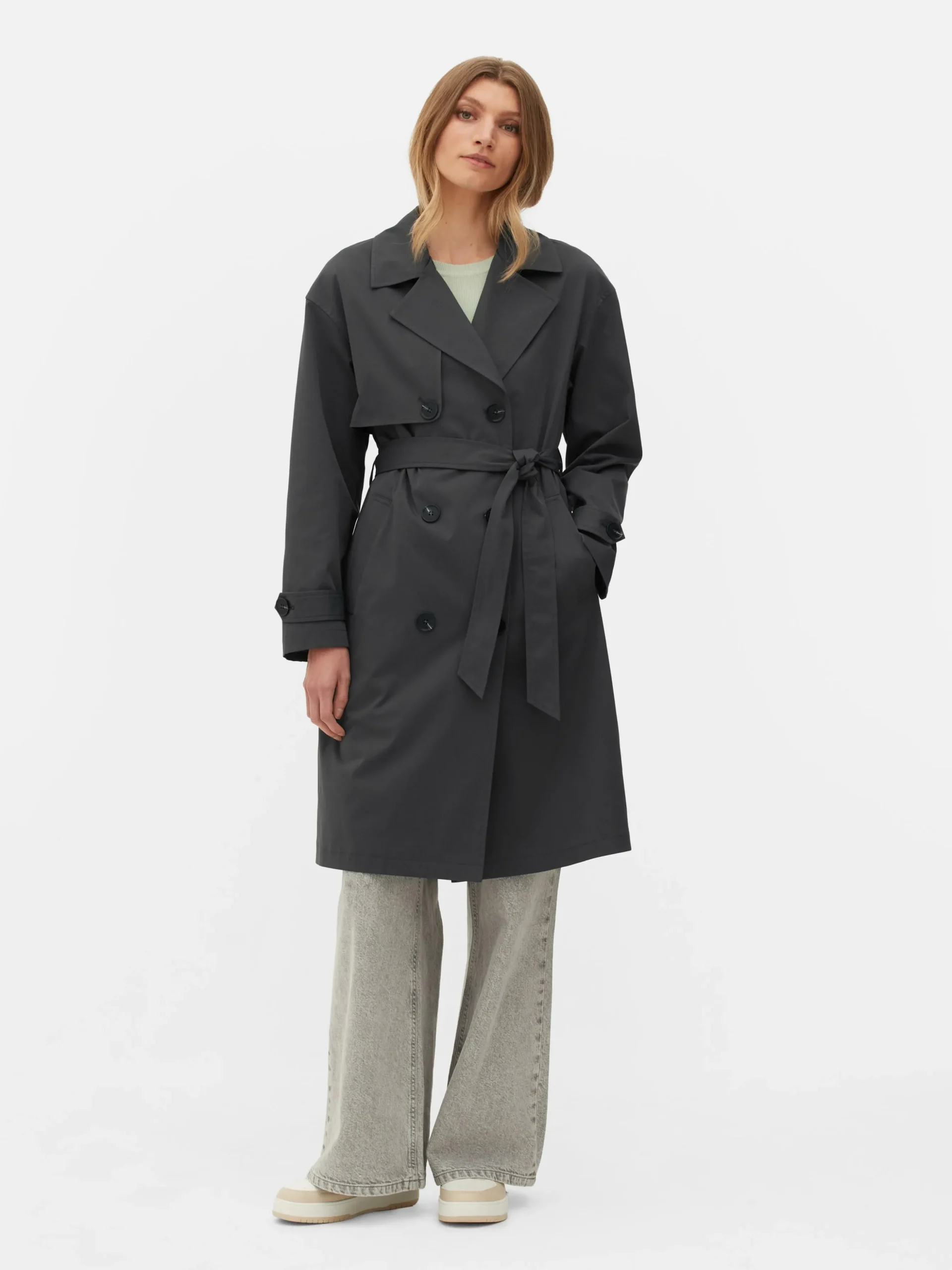 Imperméable à Double Boutonnage Et Ceinture