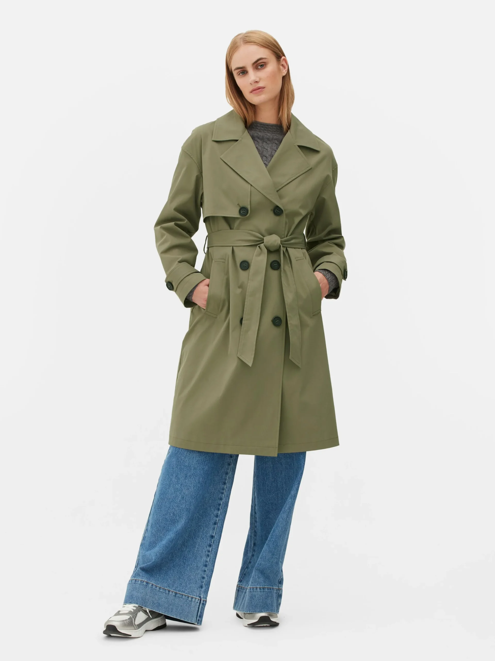 Imperméable à Double Boutonnage Et Ceinture