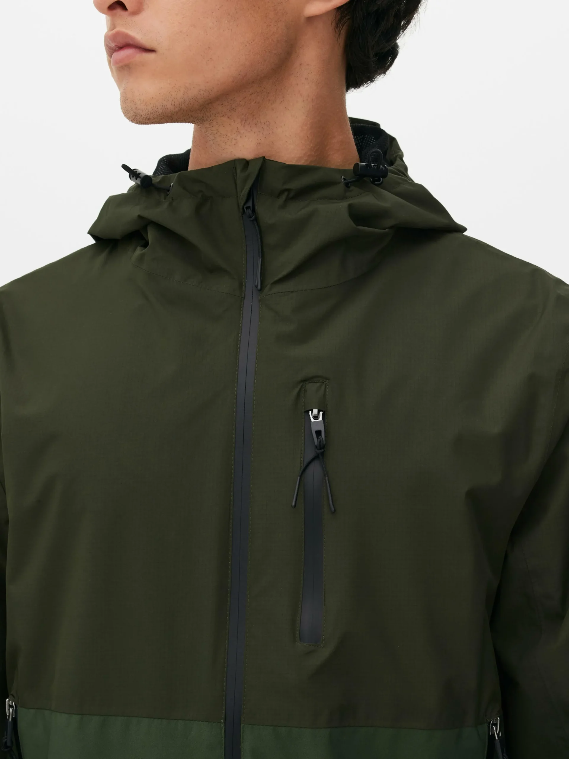 Imperméable Color Block à Poches Multiples