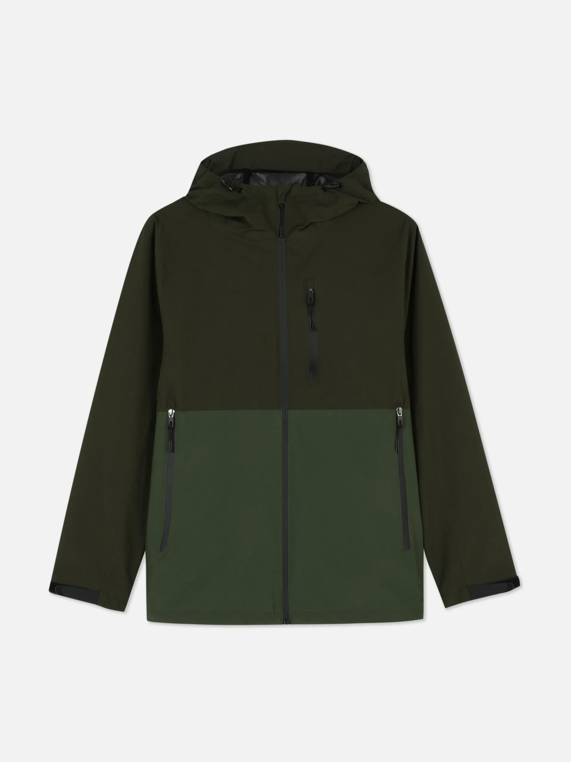 Imperméable Color Block à Poches Multiples