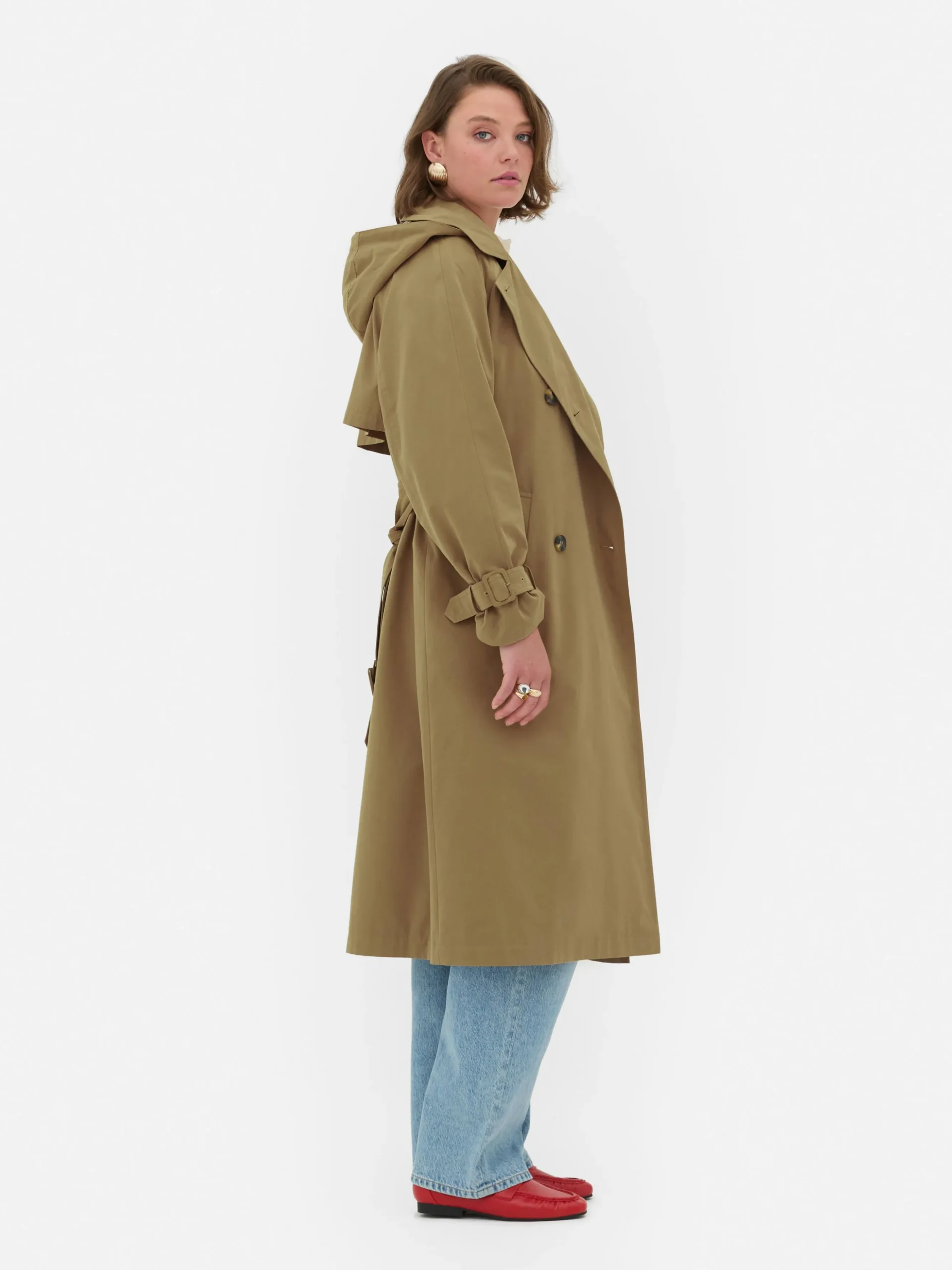 Imperméable Croisé à Capuche Rita Ora