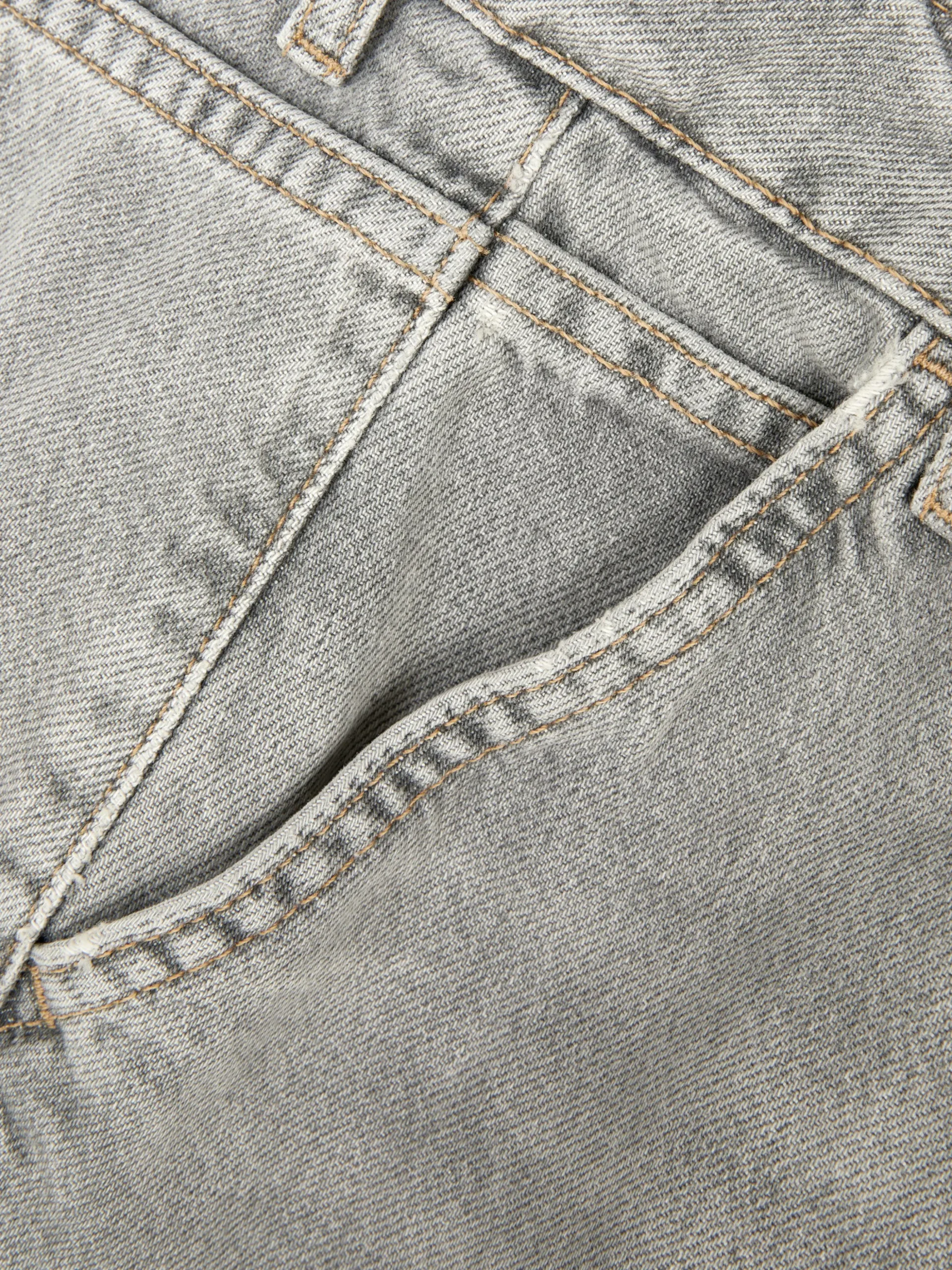 Jean Denim Ample à Effet Vieilli