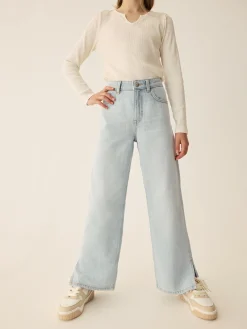 Jean Denim Large Fendu