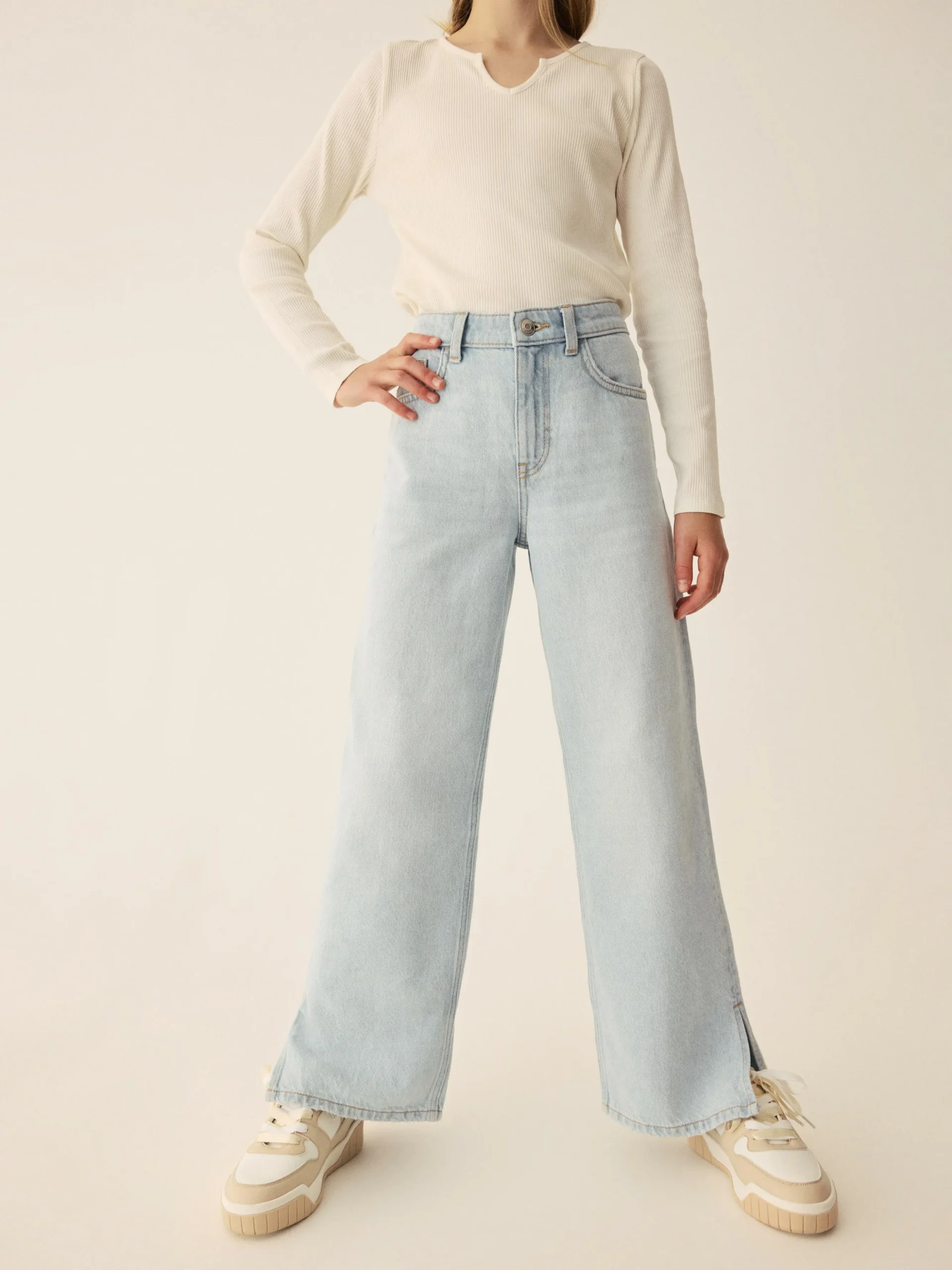 Jean Denim Large Fendu