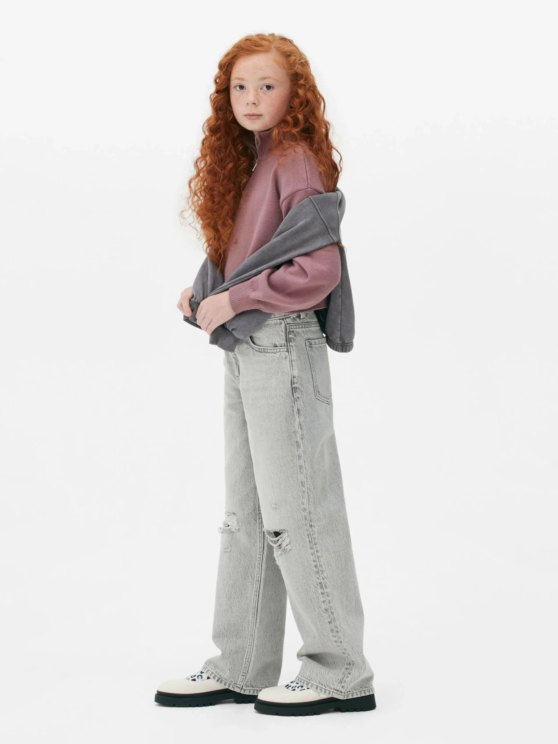 Jean Denim Large Fendu