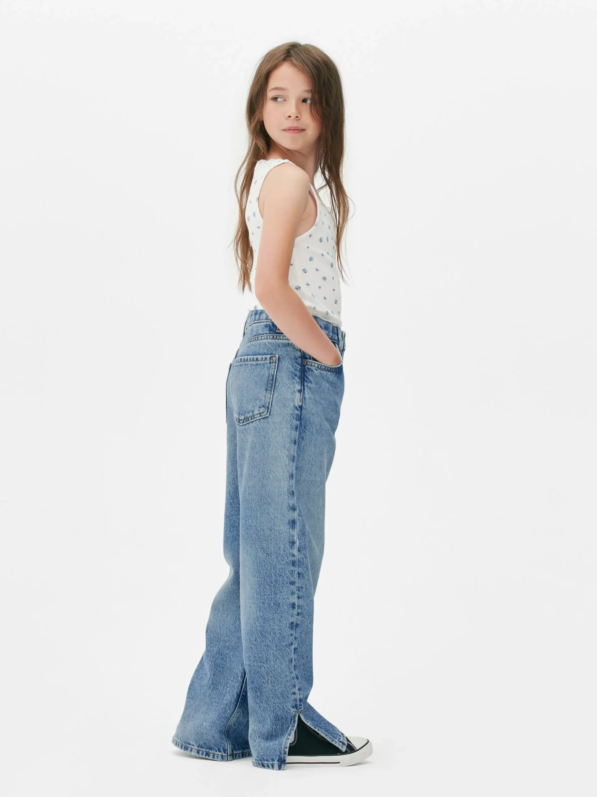 Jean Denim Large Fendu