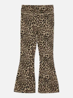 Legging évasé à Imprimé Léopard